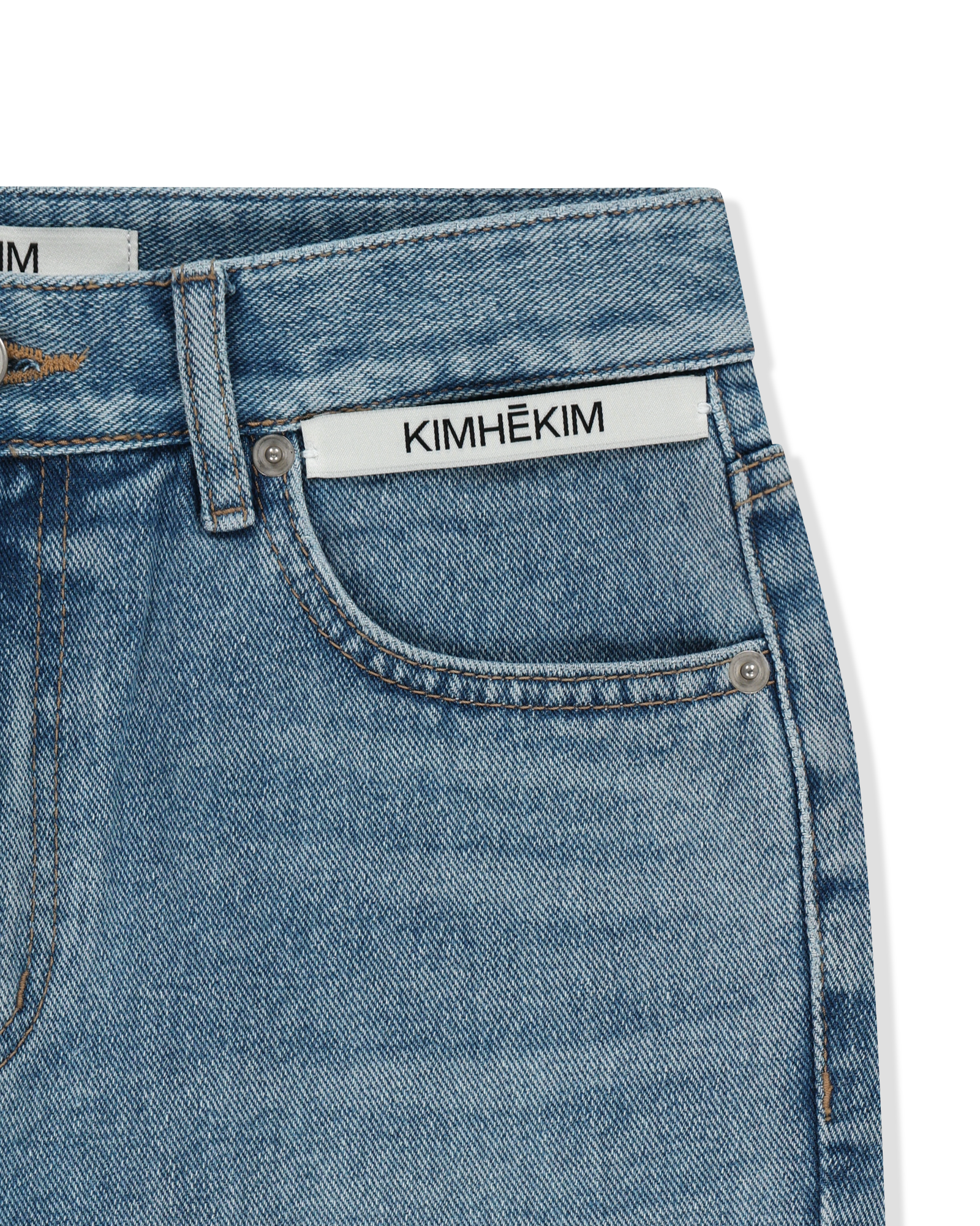 Kimhe Kim - Back Pocket Heart Patch Flare Jeans (Sky Blue) product image 7 | TRAB K-Fashion Australia