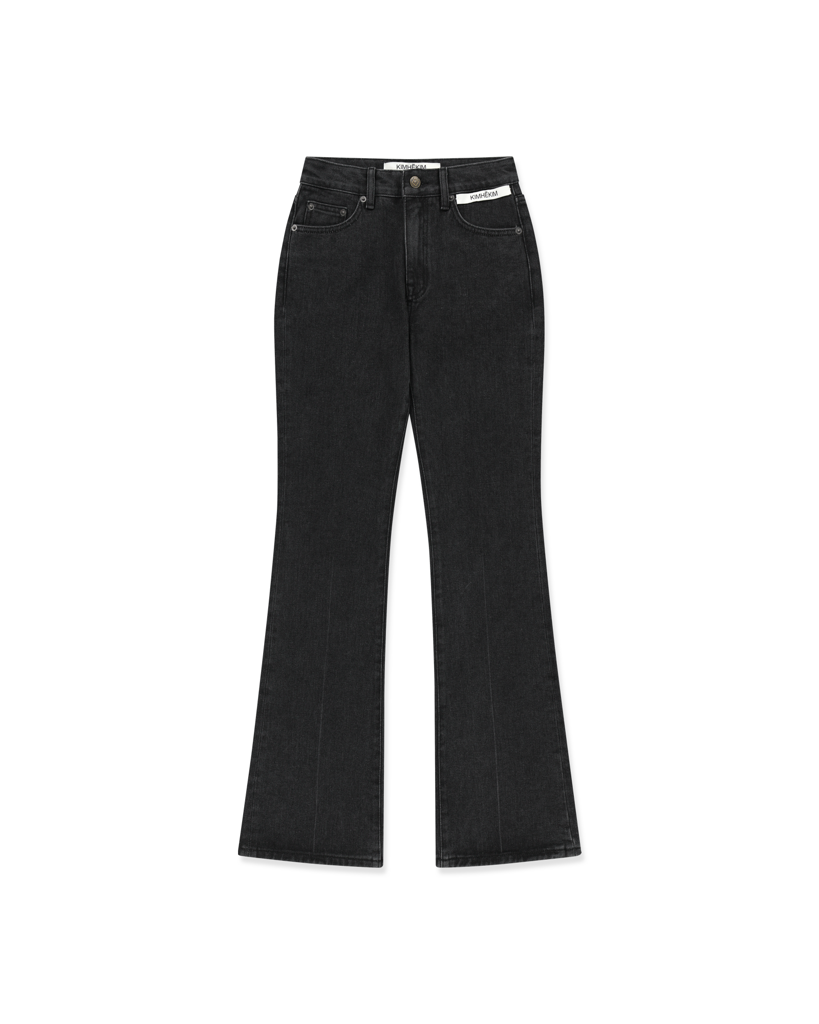 Kimhe Kim - Back Pocket Heart Patch Flare Jeans (Black) product image 4 | TRAB K-Fashion Australia