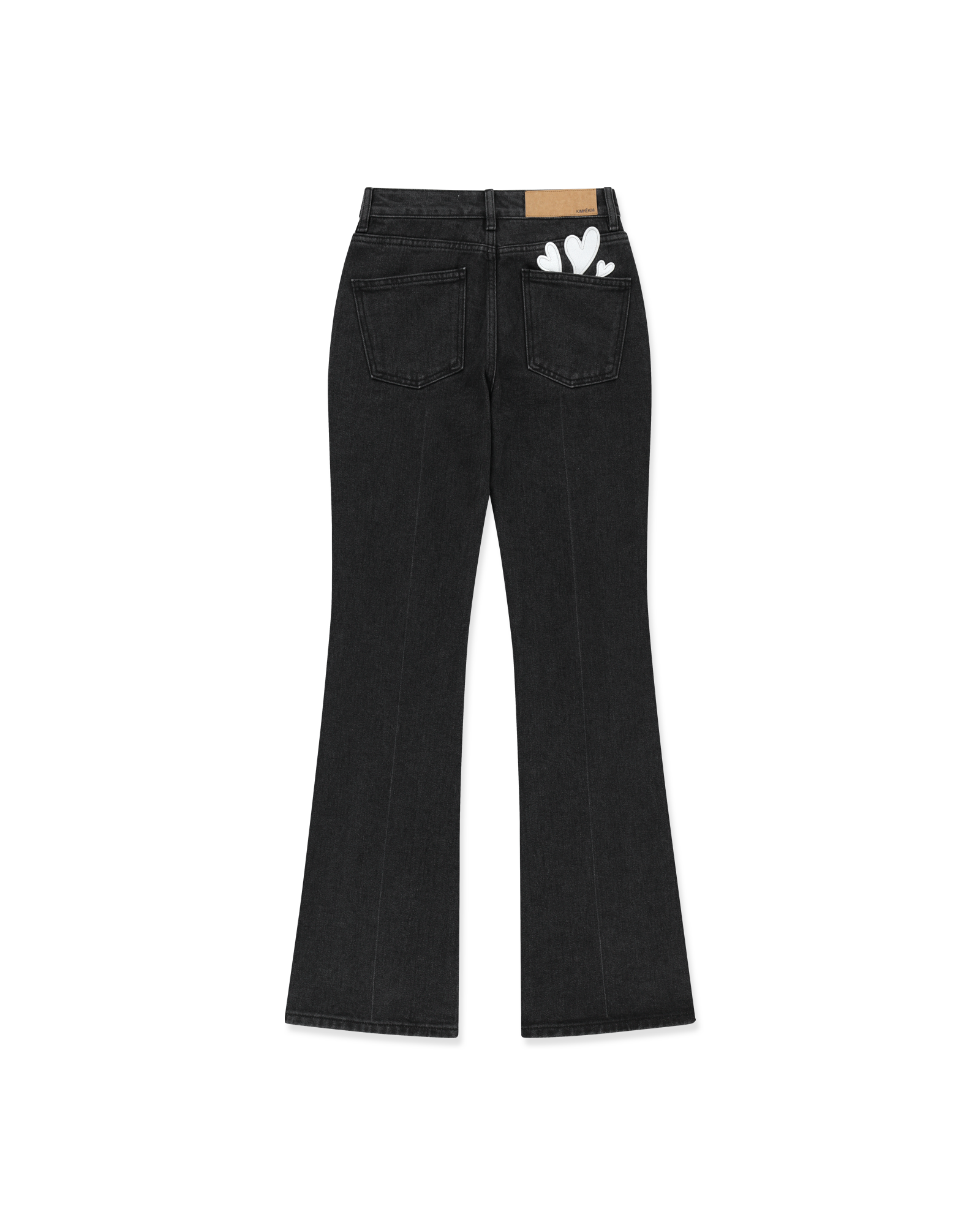 Kimhe Kim - Back Pocket Heart Patch Flare Jeans (Black) product image 5 | TRAB K-Fashion Australia