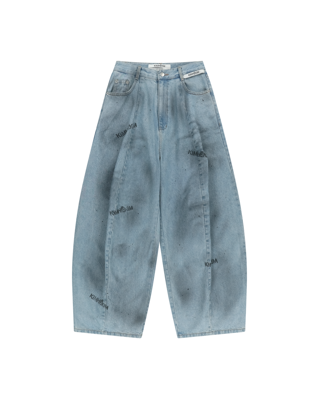 Kimhe Kim - Spray Dyed Balloon Fit Jeans (Sky Blue/Charcoal) product image 7 | TRAB K-Fashion Australia