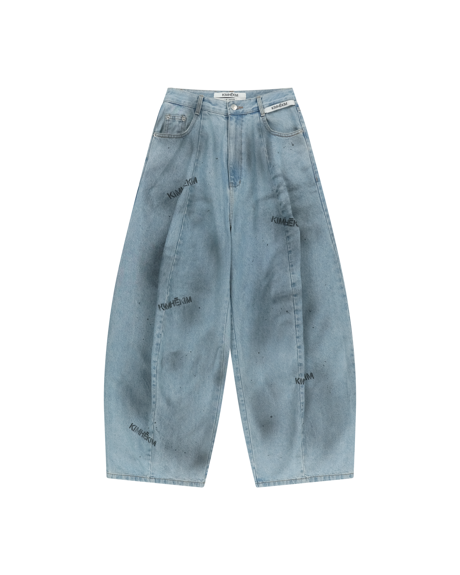 Kimhe Kim - Spray Dyed Balloon Fit Jeans (Sky Blue/Charcoal) product image 7 | TRAB K-Fashion Australia