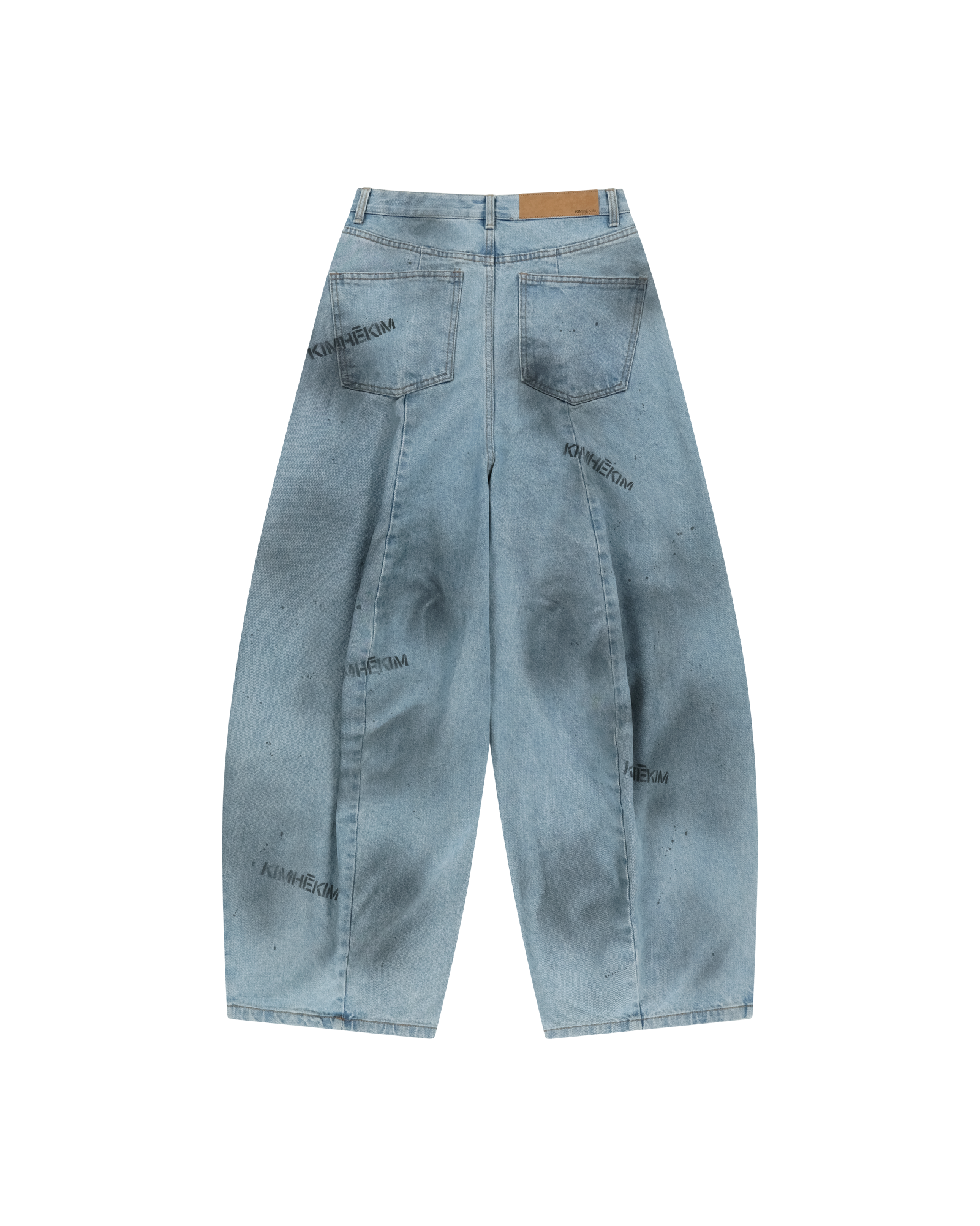 Kimhe Kim - Spray Dyed Balloon Fit Jeans (Sky Blue/Charcoal) product image 8 | TRAB K-Fashion Australia