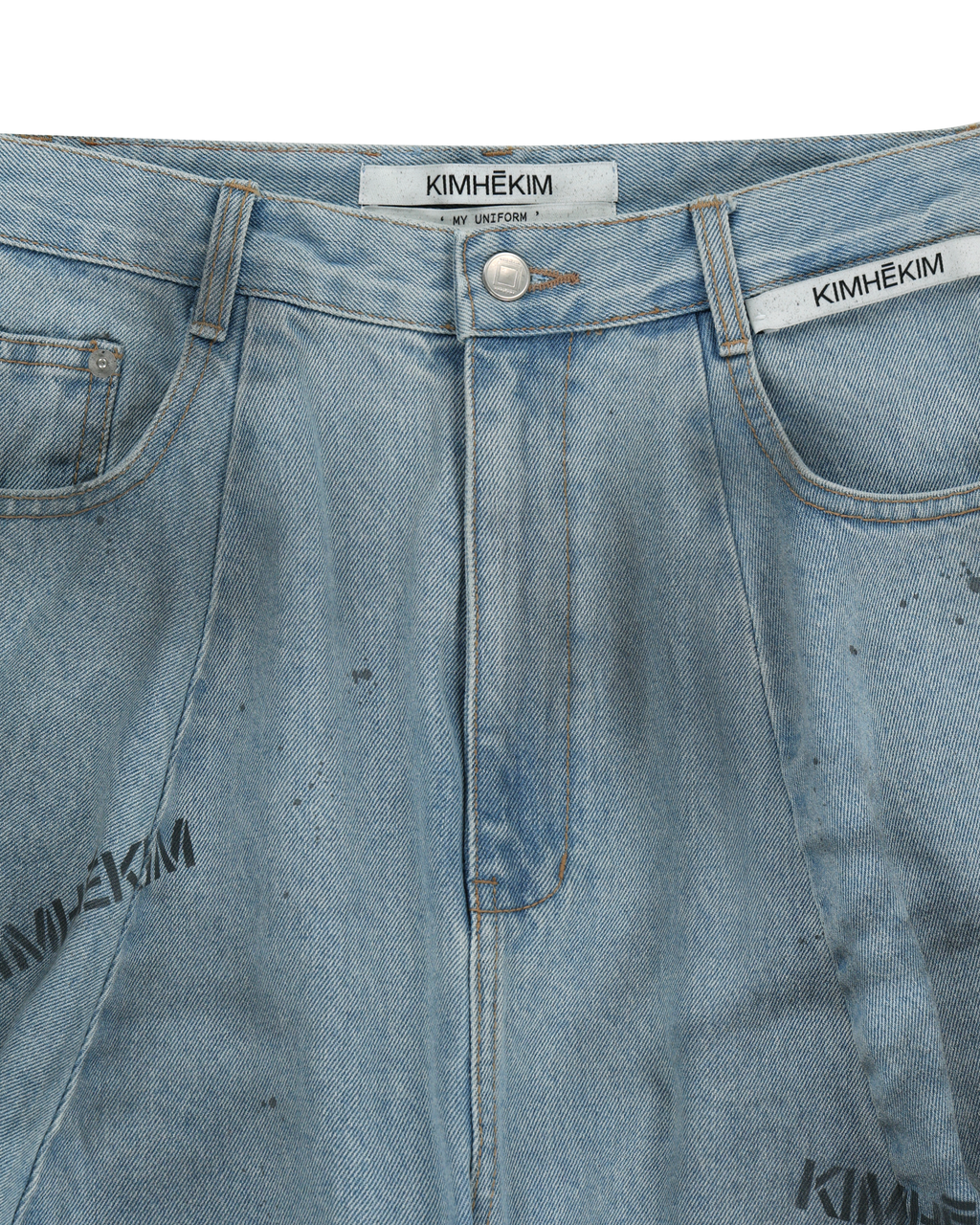 Kimhe Kim - Spray Dyed Balloon Fit Jeans (Sky Blue/Charcoal) product image 9 | TRAB K-Fashion Australia
