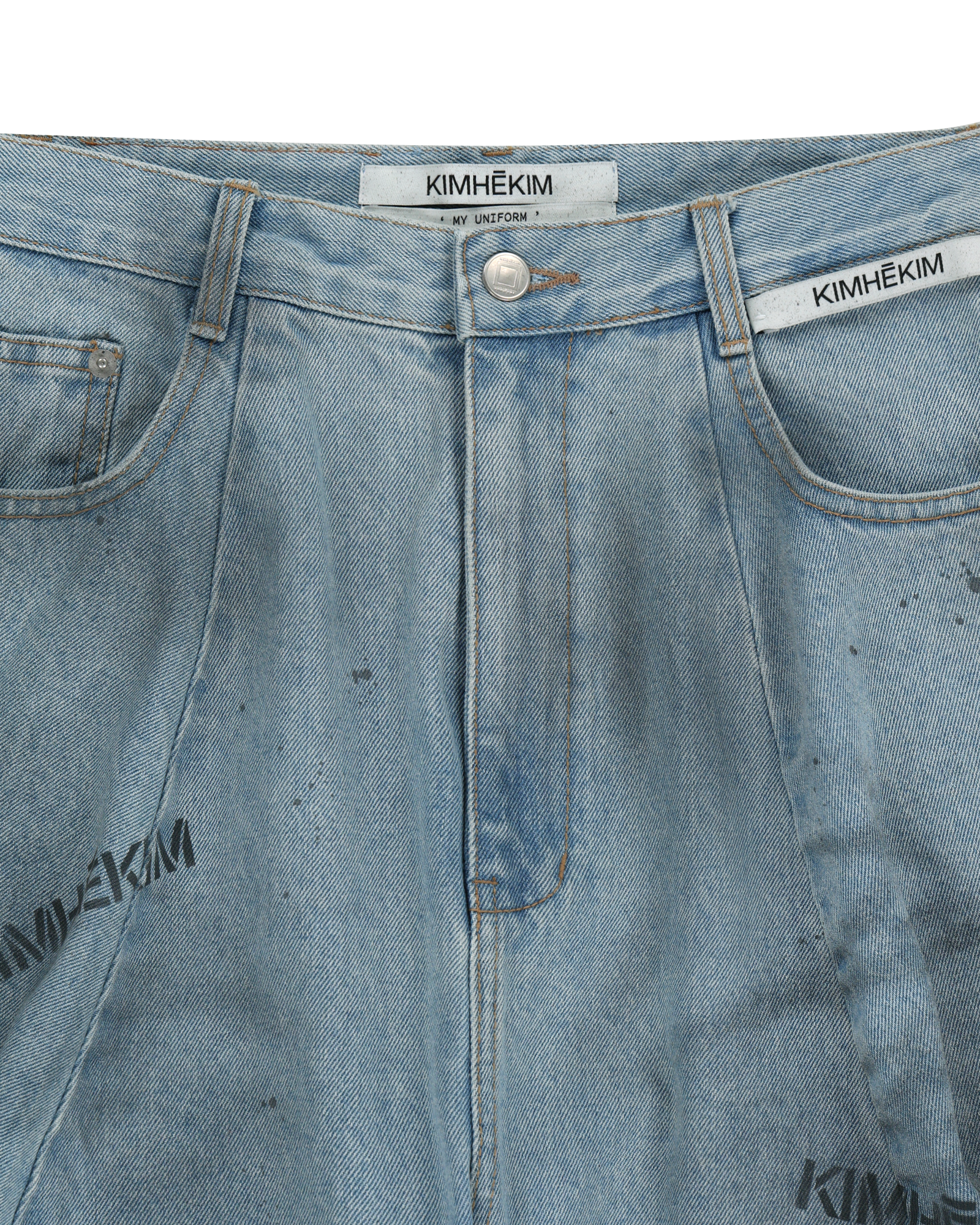 Kimhe Kim - Spray Dyed Balloon Fit Jeans (Sky Blue/Charcoal) product image 9 | TRAB K-Fashion Australia