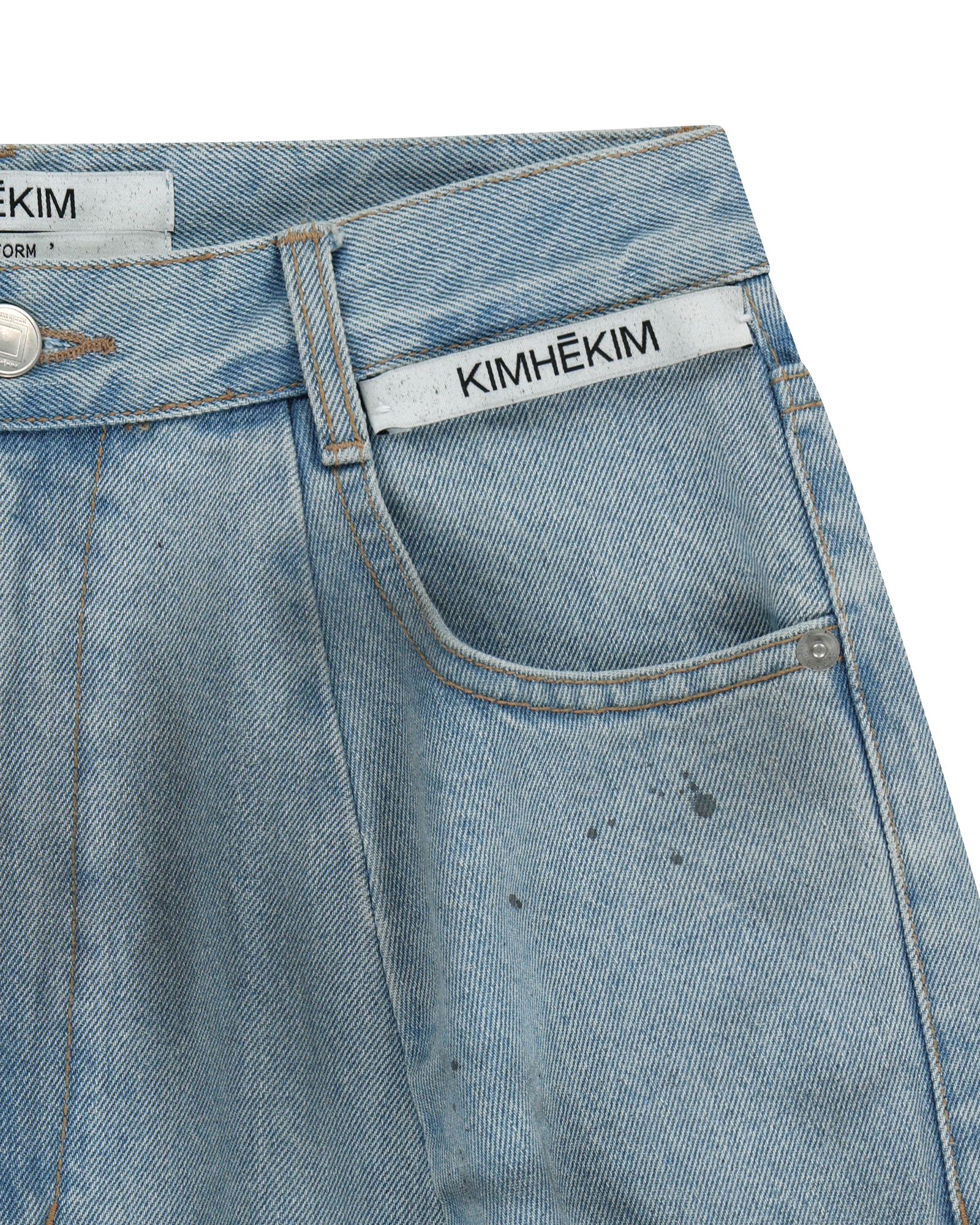 Kimhe Kim - Spray Dyed Balloon Fit Jeans (Sky Blue/Charcoal) product image 10 | TRAB K-Fashion Australia