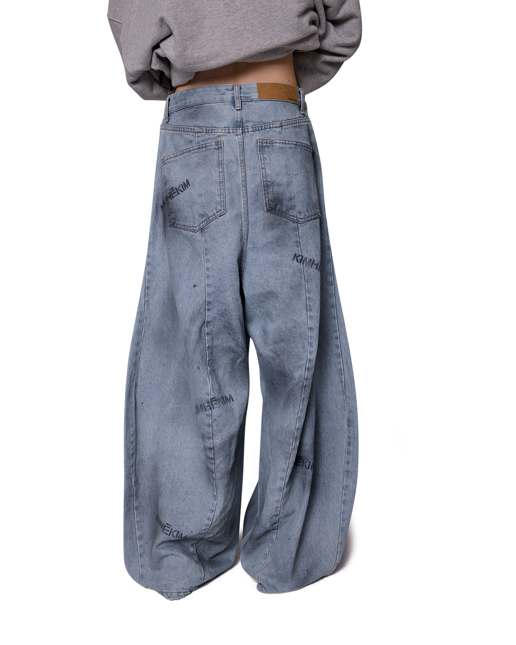 Kimhe Kim - Spray Dyed Balloon Fit Jeans (Sky Blue/Charcoal) product image 6 | TRAB K-Fashion Australia