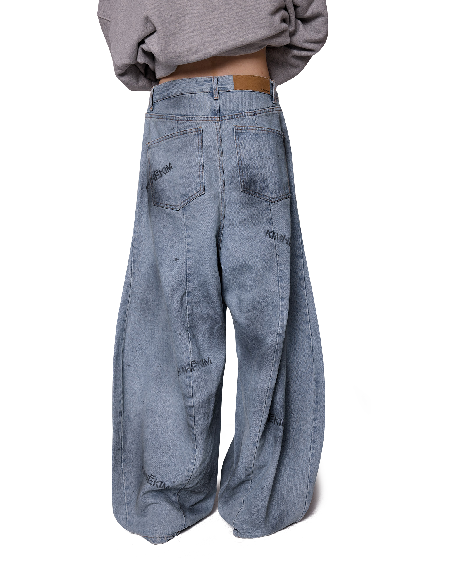 Kimhe Kim - Spray Dyed Balloon Fit Jeans (Sky Blue/Charcoal) product image 6 | TRAB K-Fashion Australia