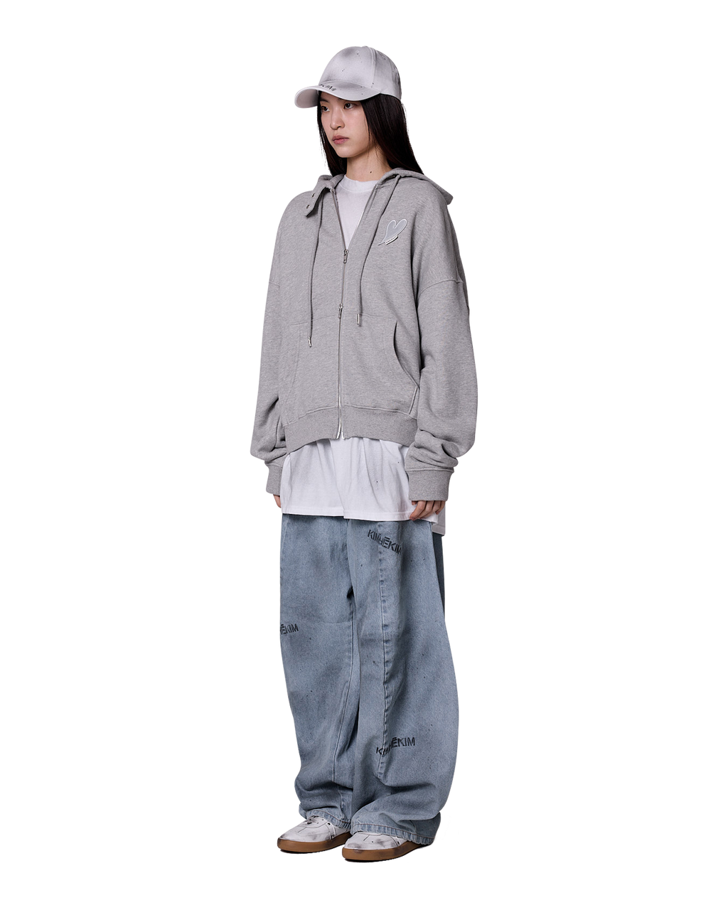 Kimhe Kim - Spray Dyed Balloon Fit Jeans (Sky Blue/Charcoal) product image 2 | TRAB K-Fashion Australia