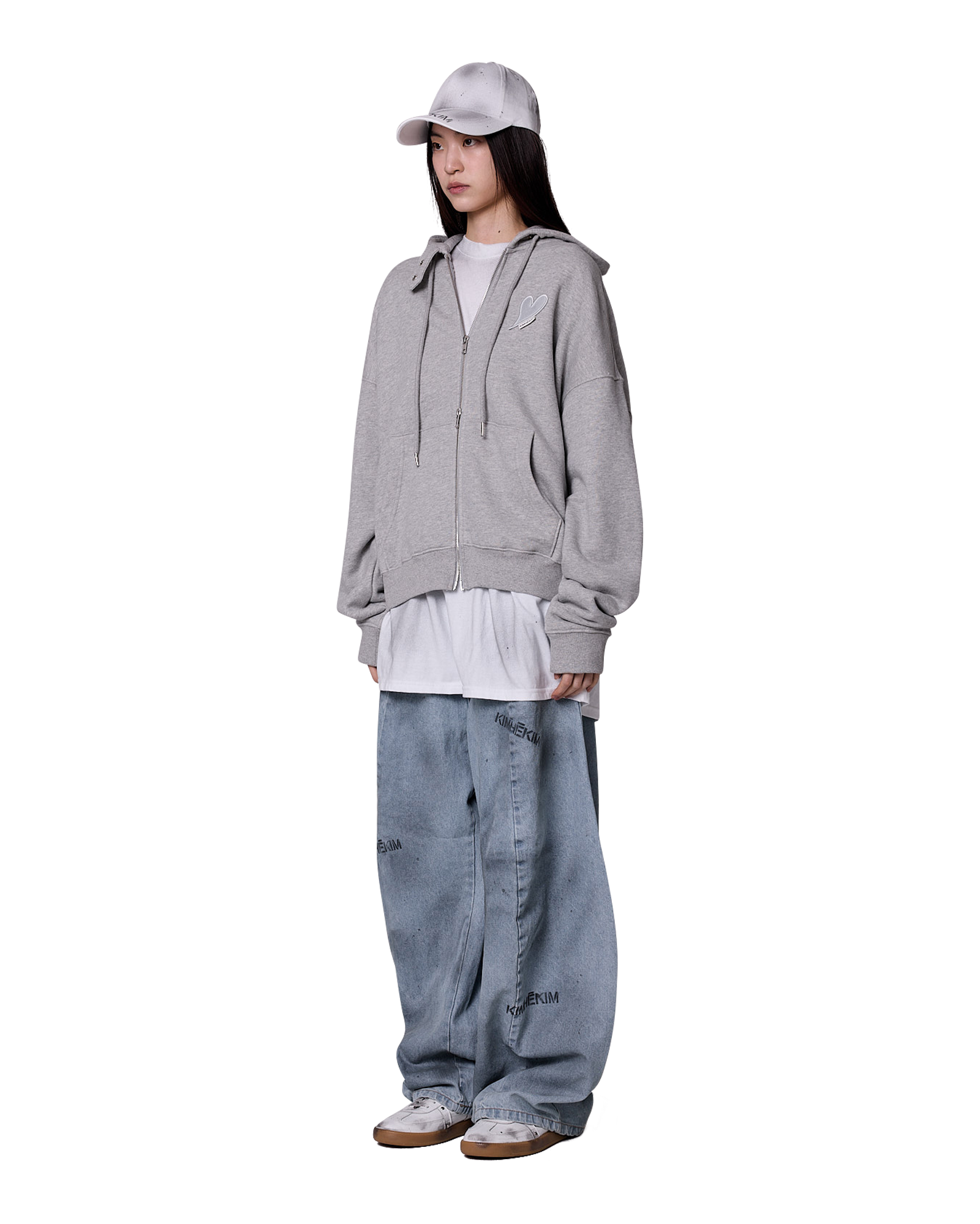 Kimhe Kim - Spray Dyed Balloon Fit Jeans (Sky Blue/Charcoal) product image 2 | TRAB K-Fashion Australia
