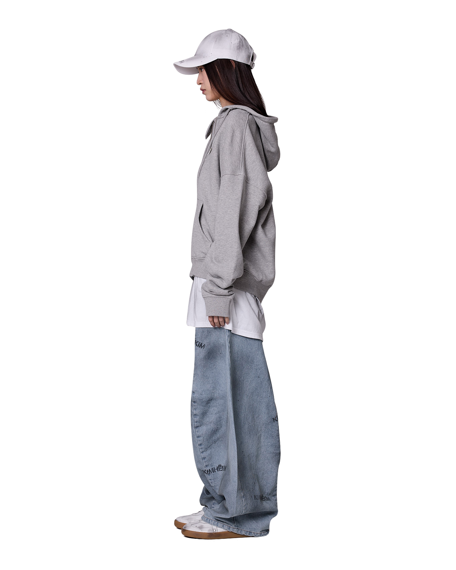 Kimhe Kim - Spray Dyed Balloon Fit Jeans (Sky Blue/Charcoal) product image 3 | TRAB K-Fashion Australia