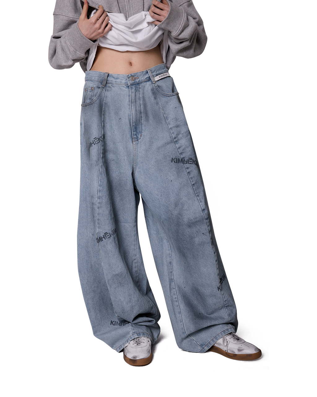 Kimhe Kim - Spray Dyed Balloon Fit Jeans (Sky Blue/Charcoal) product image 5 | TRAB K-Fashion Australia