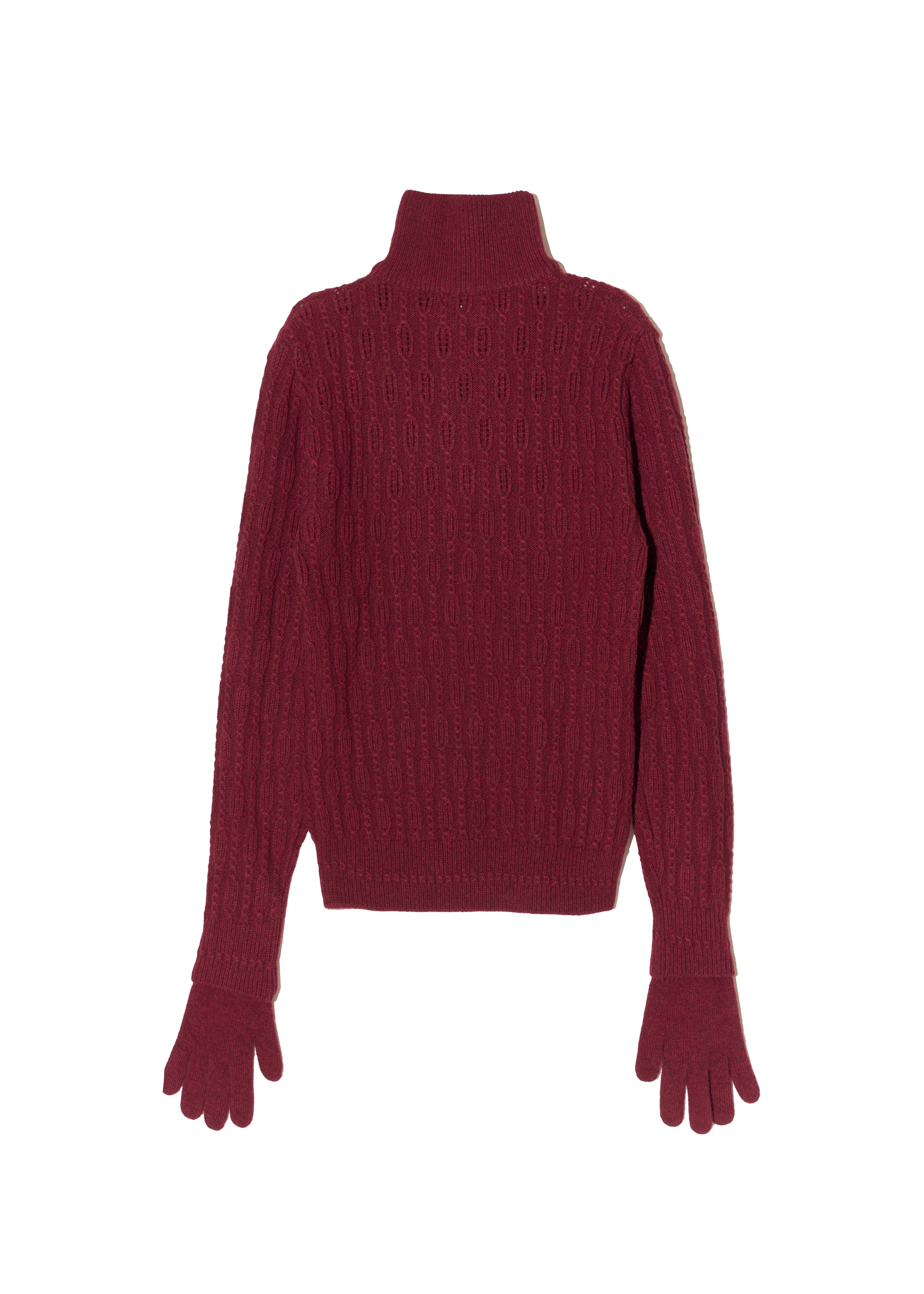 Hyein Seo - Troyer Knit Sweater w/ Gloves (Burgundy) product image 5 | TRAB K-Fashion Australia