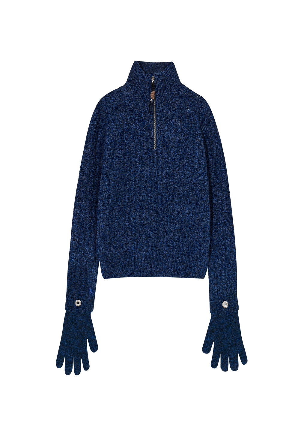 Hyein Seo - Troyer Knit Sweater w/ Gloves (Deep Blue) product image 4 | TRAB K-Fashion Australia