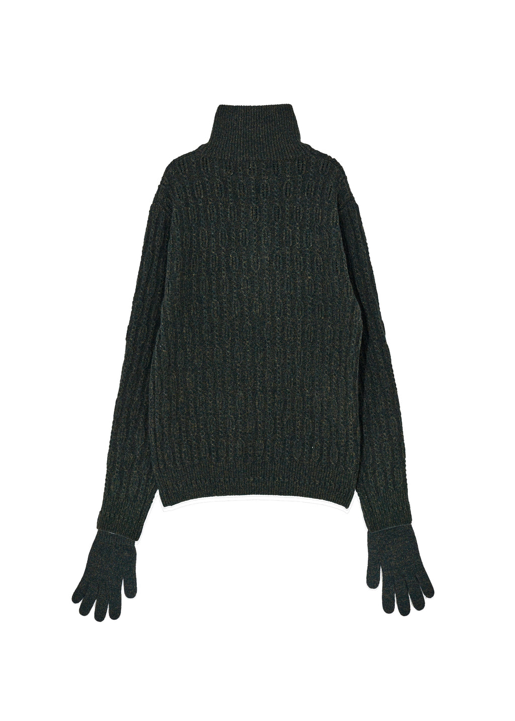 Hyein Seo - Troyer Knit Sweater w/ Gloves (Khaki) product image 8 | TRAB K-Fashion Australia