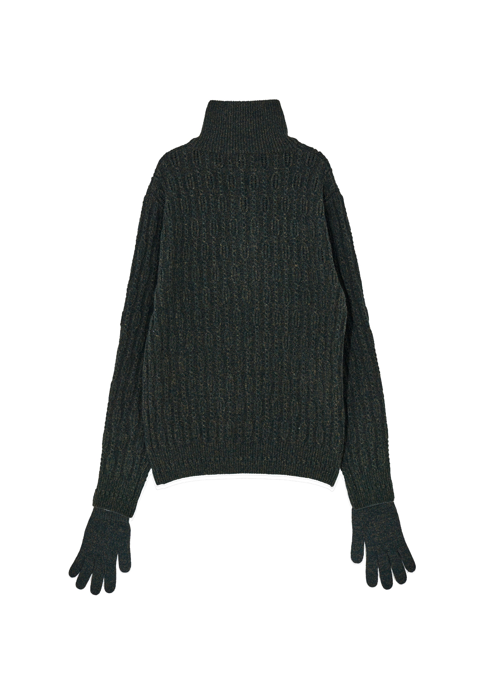 Hyein Seo - Troyer Knit Sweater w/ Gloves (Khaki) product image 8 | TRAB K-Fashion Australia