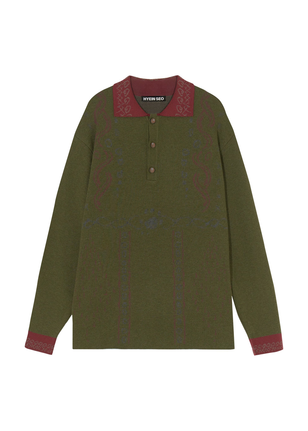 Hyein Seo - Graphic Pique Knit (Khaki) product image 4 | TRAB K-Fashion Australia