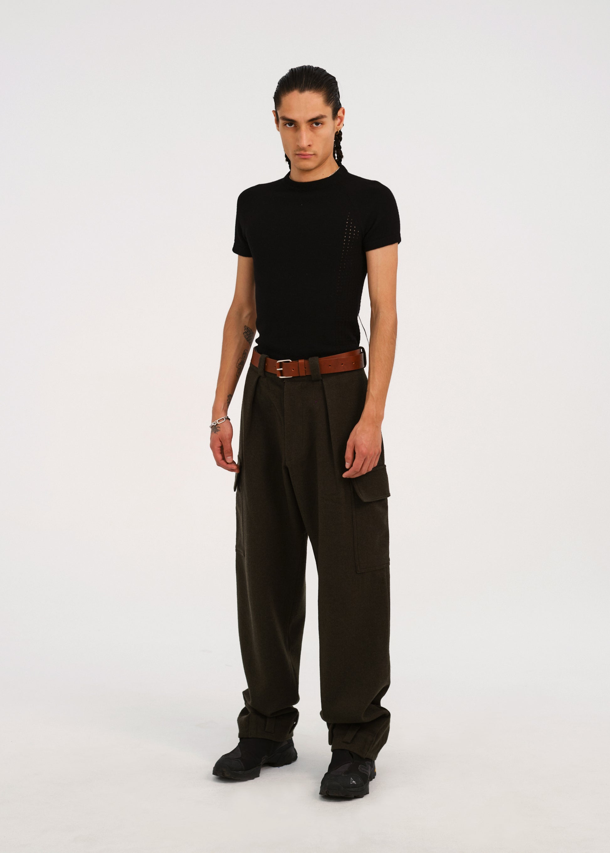 Hyein Seo - Perforated Knit Top (Black) product image 1 | TRAB K-Fashion Australia