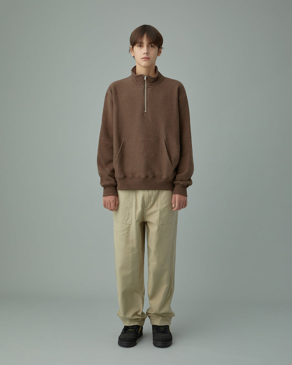 Khakis - Half Zip Pocket Pullover (Brown) product image 6 | TRAB K-Fashion Australia