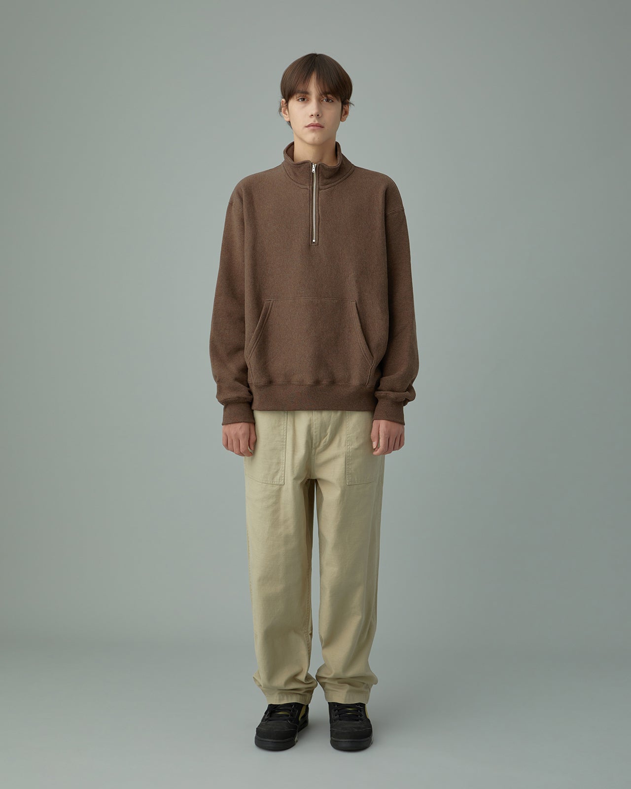Khakis - Half Zip Pocket Pullover (Brown) product image 6 | TRAB K-Fashion Australia