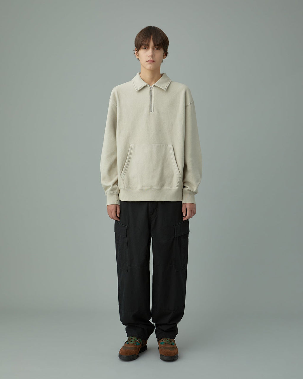 Khakis - O.D Quarter Zip Pullover (Stone) product image 6 | TRAB K-Fashion Australia