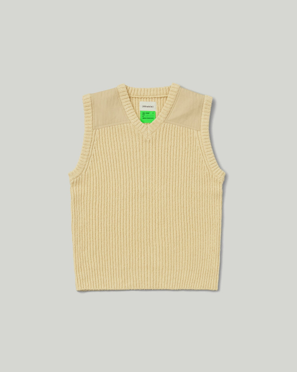 Khakis - Patched Knit Vest (Pale Yellow) product image 1 | TRAB K-Fashion Australia