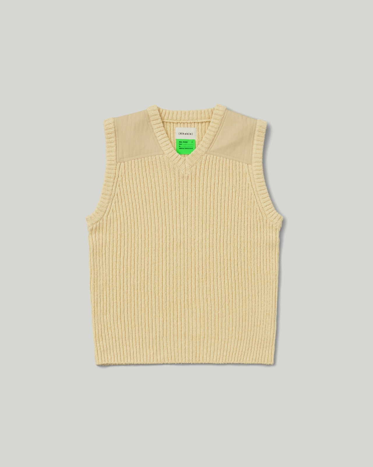 Khakis - Patched Knit Vest (Pale Yellow) product image 1 | TRAB K-Fashion Australia