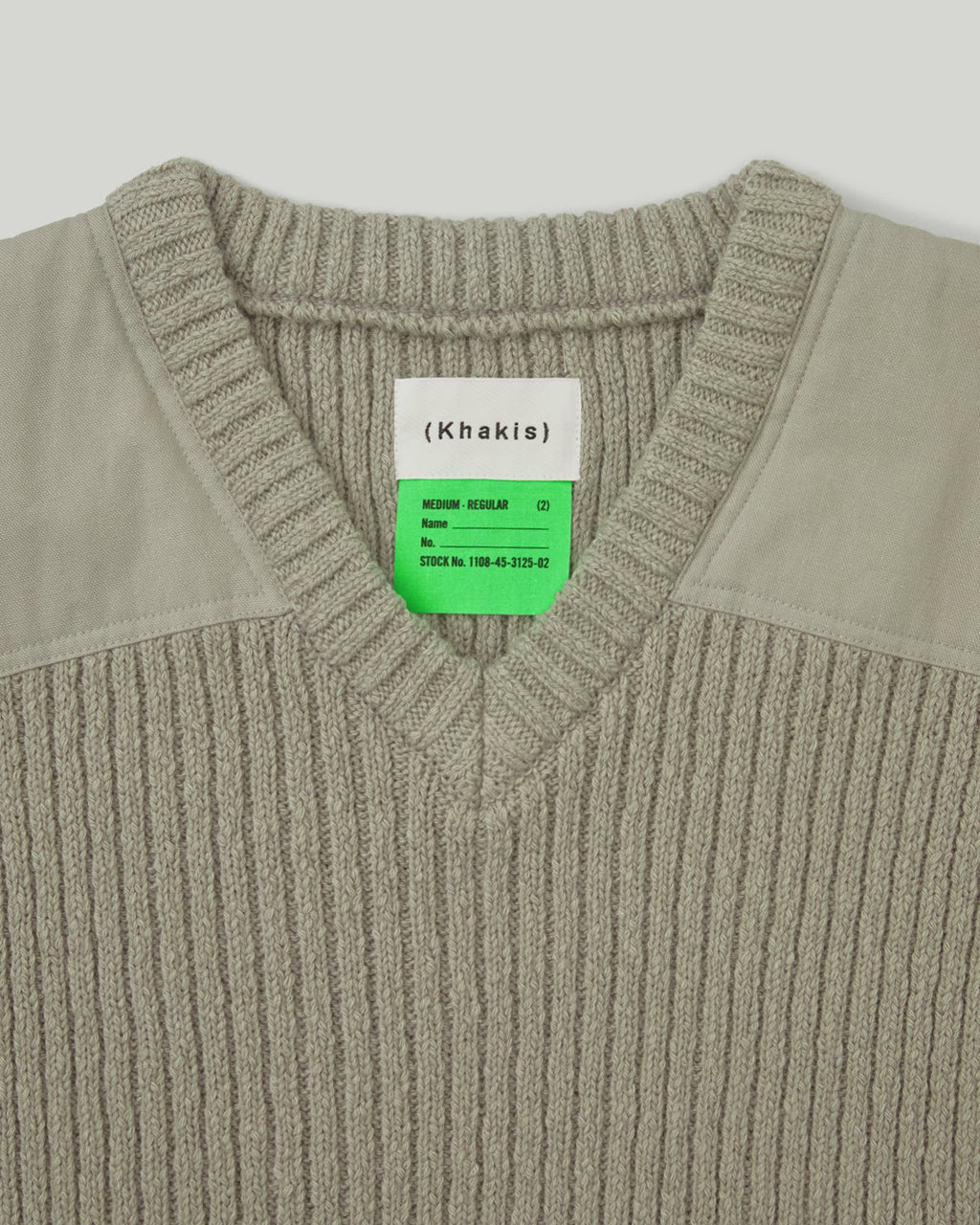 Khakis - Patched Knit Vest (Sage) product image 2 | TRAB K-Fashion Australia