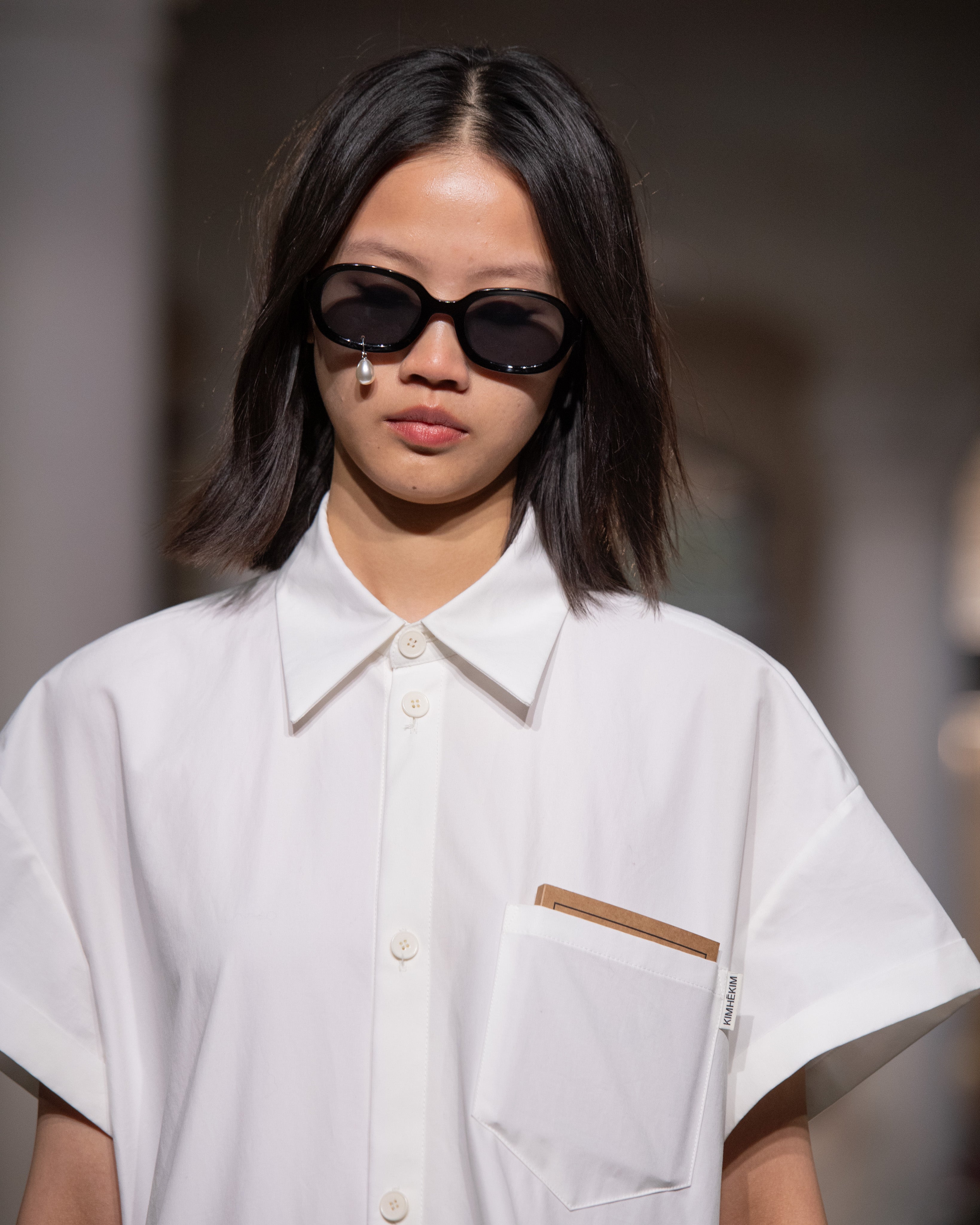 Kimhe Kim - Pearl Tear Round Sunglasses (Black) product image 1 | TRAB K-Fashion Australia