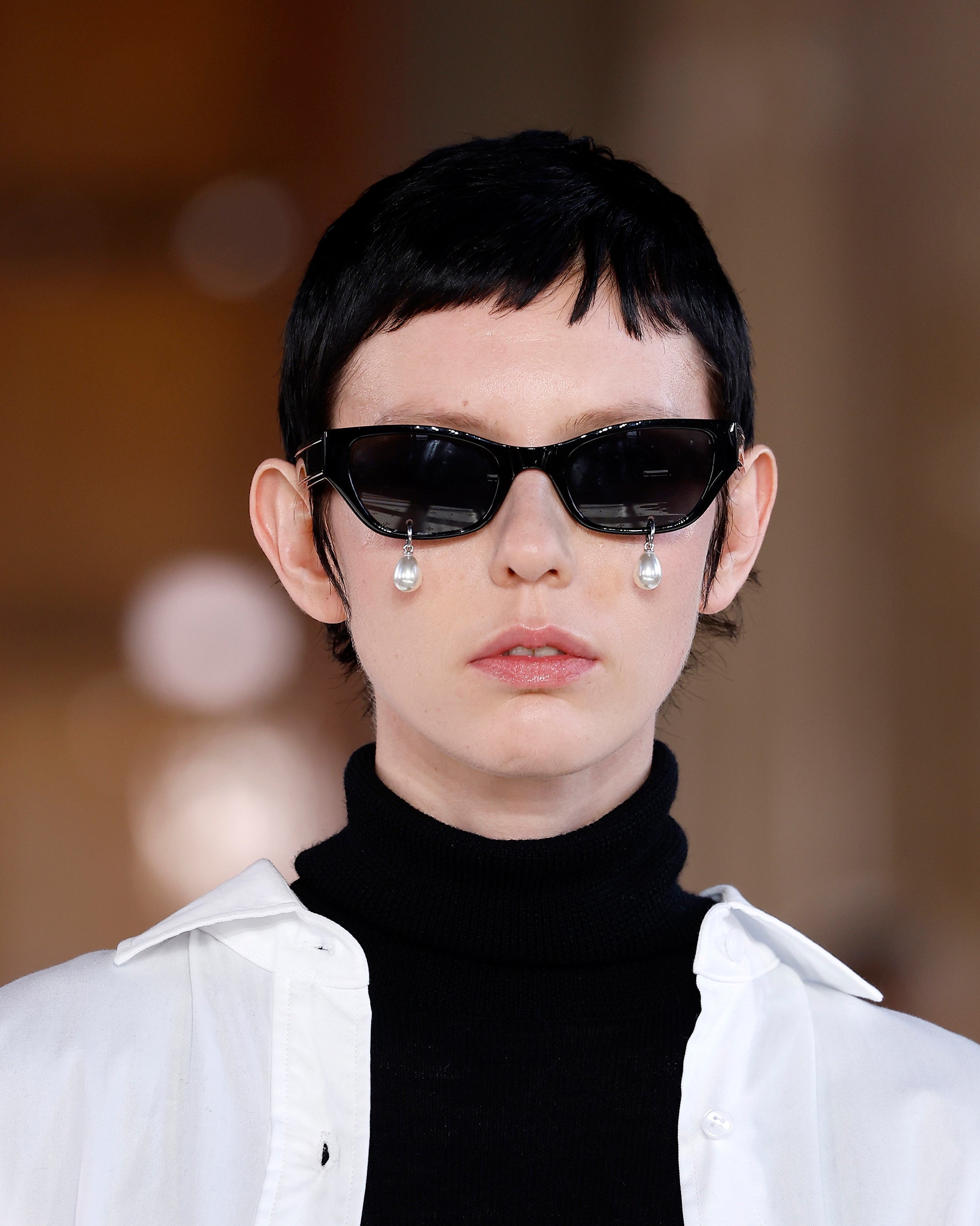 Kimhe Kim - Pearl Tears Cat-Eye Sunglasses (Black) product image 1 | TRAB K-Fashion Australia