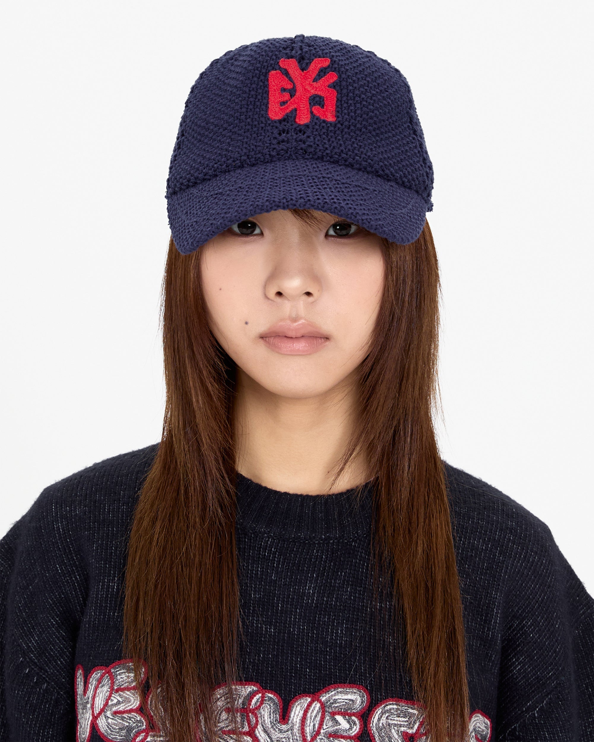 yeseyesee - Knit Baseball Cap (Navy) product image 6 | TRAB K-Fashion Australia