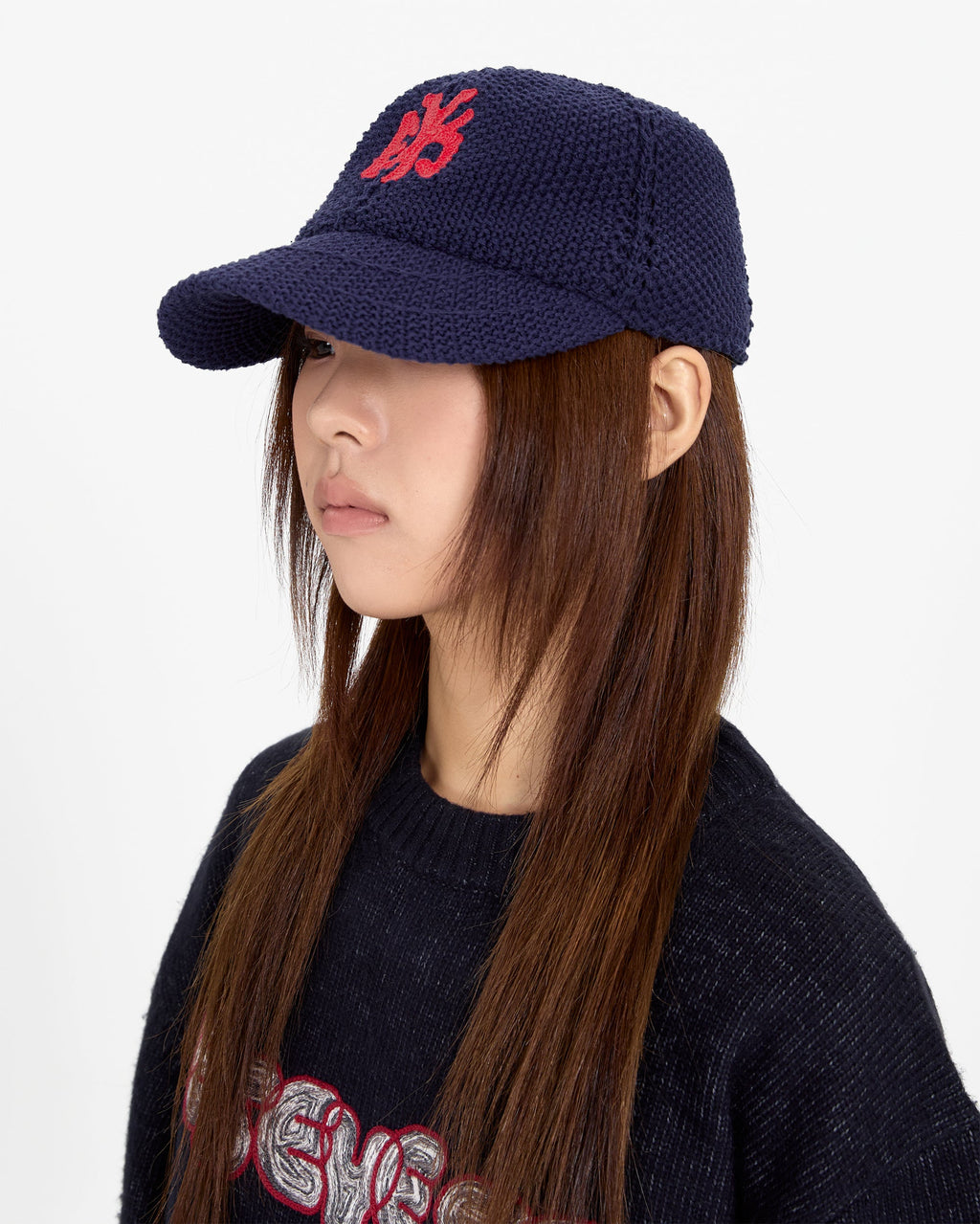 yeseyesee - Knit Baseball Cap (Navy) product image 7 | TRAB K-Fashion Australia