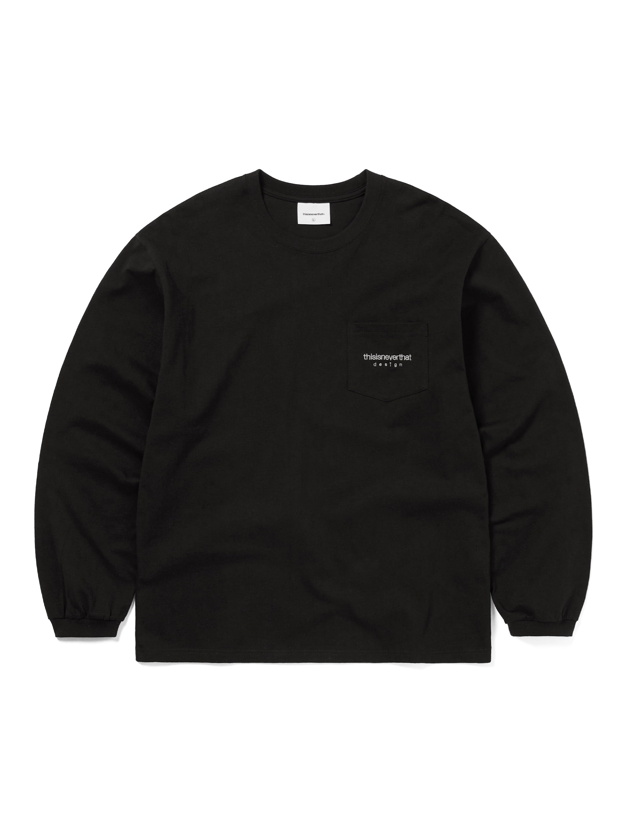 thisisneverthat - L-Logo Pocket L/S Tee Heather (Black) product image 1 | TRAB K-Fashion Australia