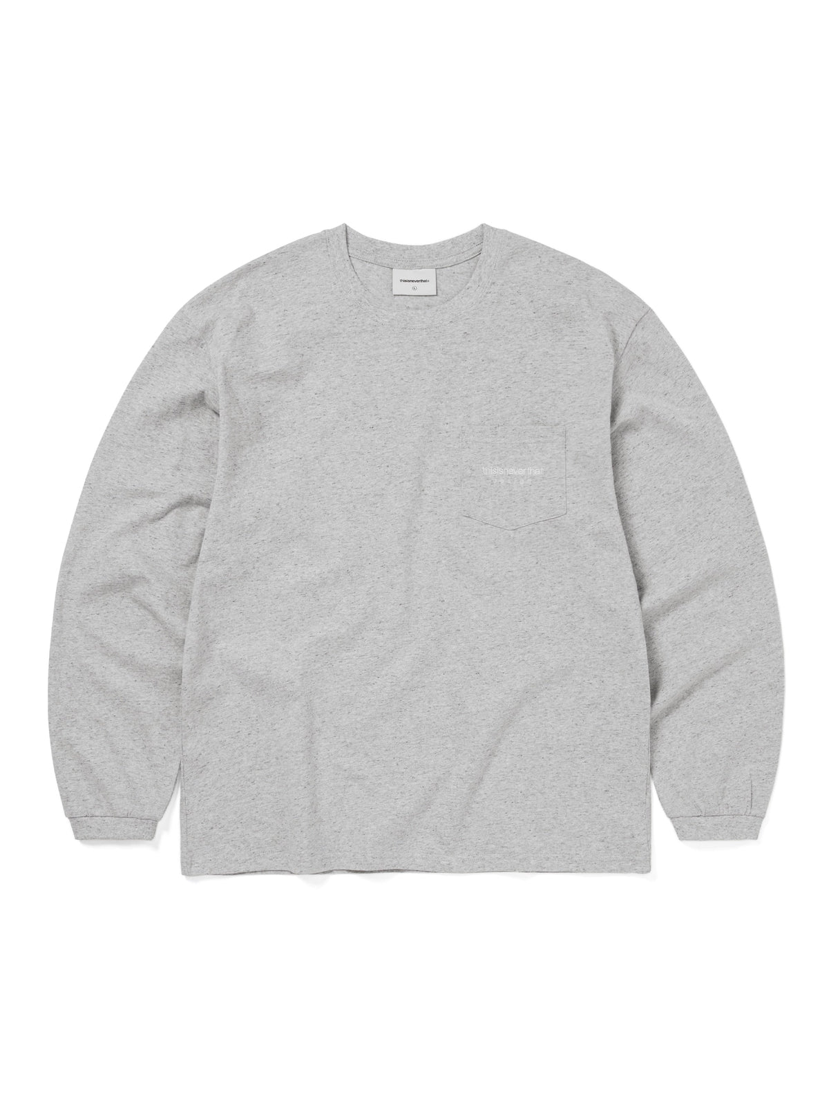 thisisneverthat - L-Logo Pocket L/S Tee (Heather Grey) product image 1 | TRAB K-Fashion Australia