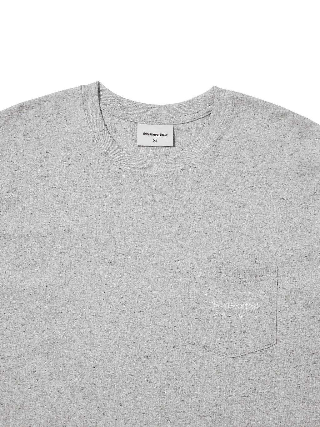 thisisneverthat - L-Logo Pocket L/S Tee (Heather Grey) product image 2 | TRAB K-Fashion Australia