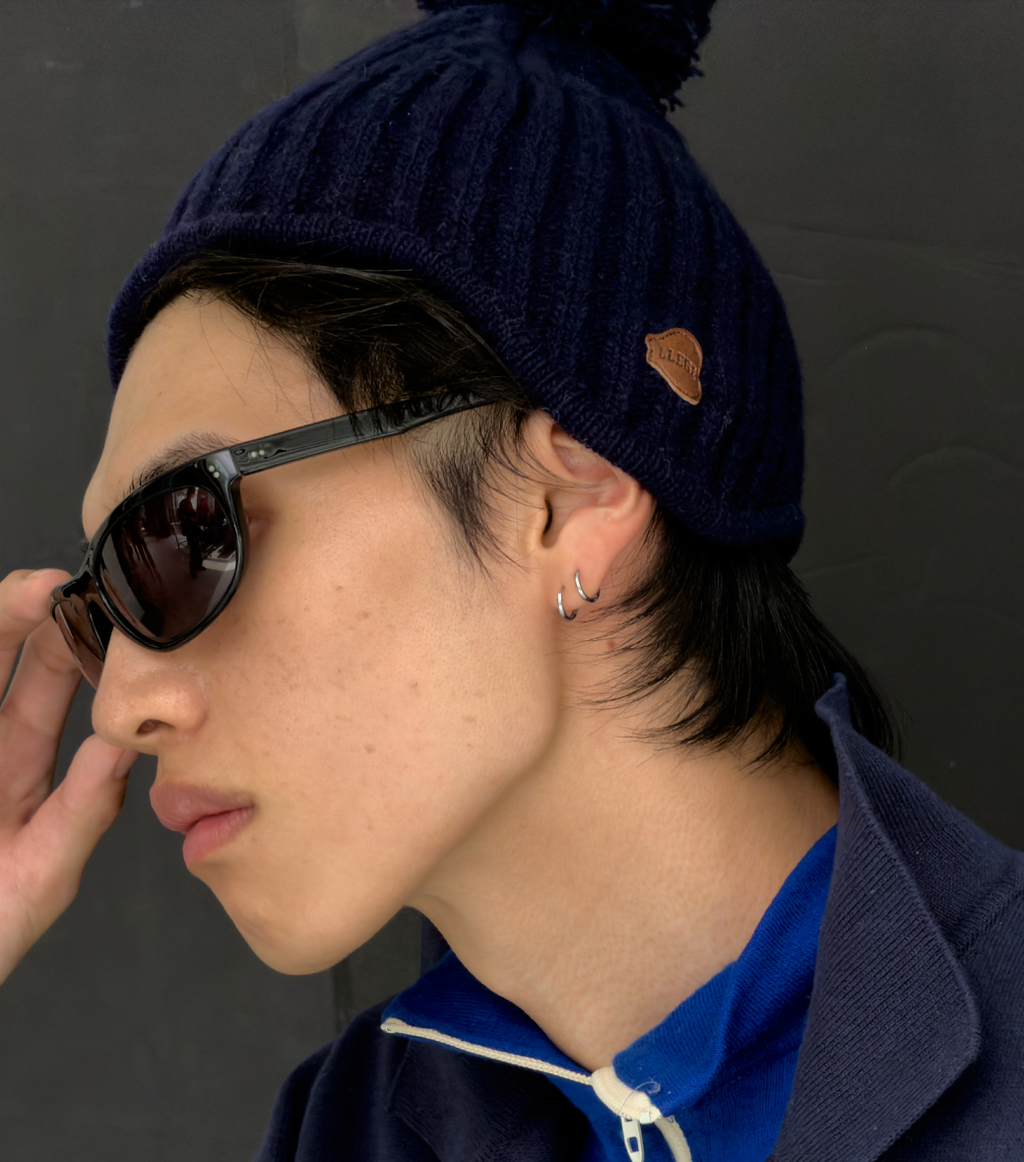 Llege - Pom Pom Earmuff Beanie (Dark Navy) product image 6 | TRAB K-Fashion Australia