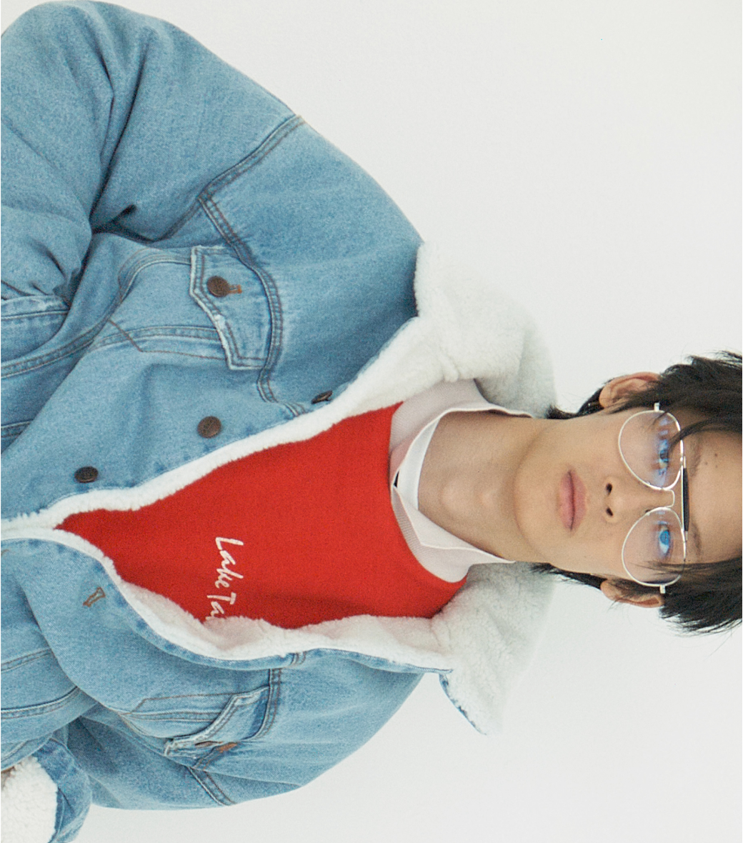 Llege - Shearling Denim Trucker Jacket (Light Blue) product image 7 | TRAB K-Fashion Australia