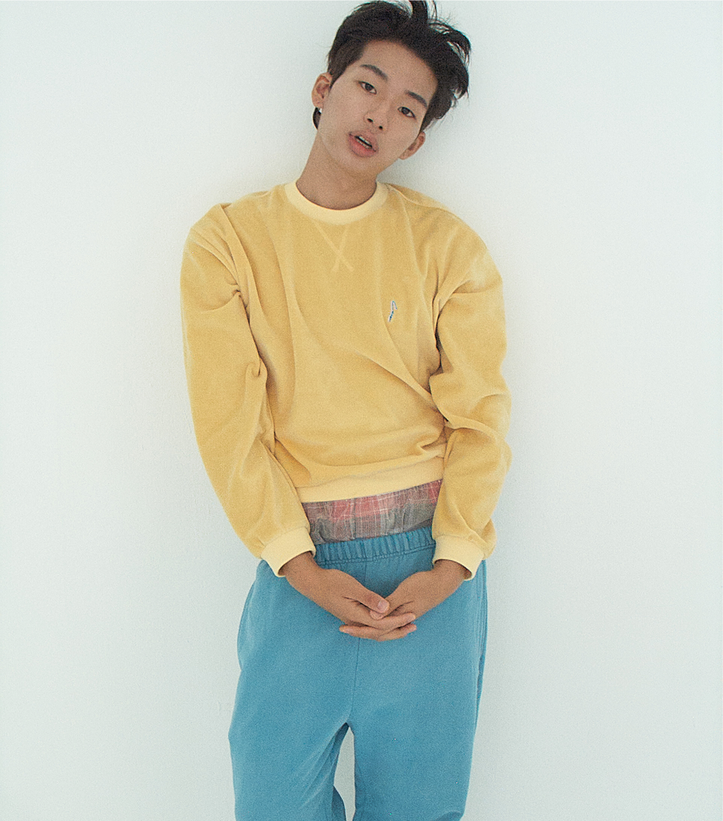 Llege - Velour Oversized Sweatshirt (Yellow) product image 6 | TRAB K-Fashion Australia