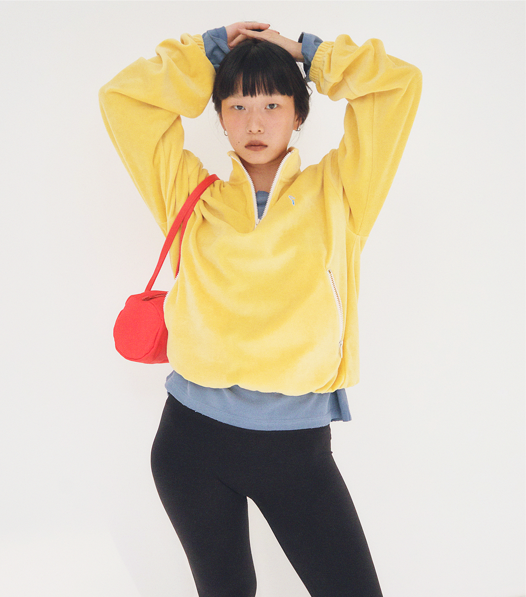 Llege - Velour Half-Zip Pullover (Yellow) product image 6 | TRAB K-Fashion Australia