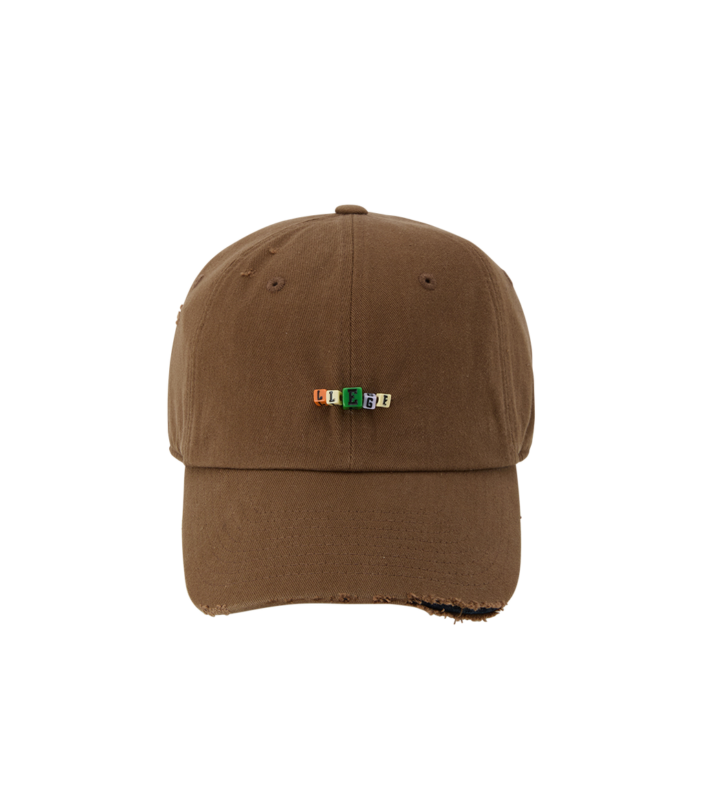 Llege - Cube Logo Destroyed Ball Cap (Brown) product image 1 | TRAB K-Fashion Australia