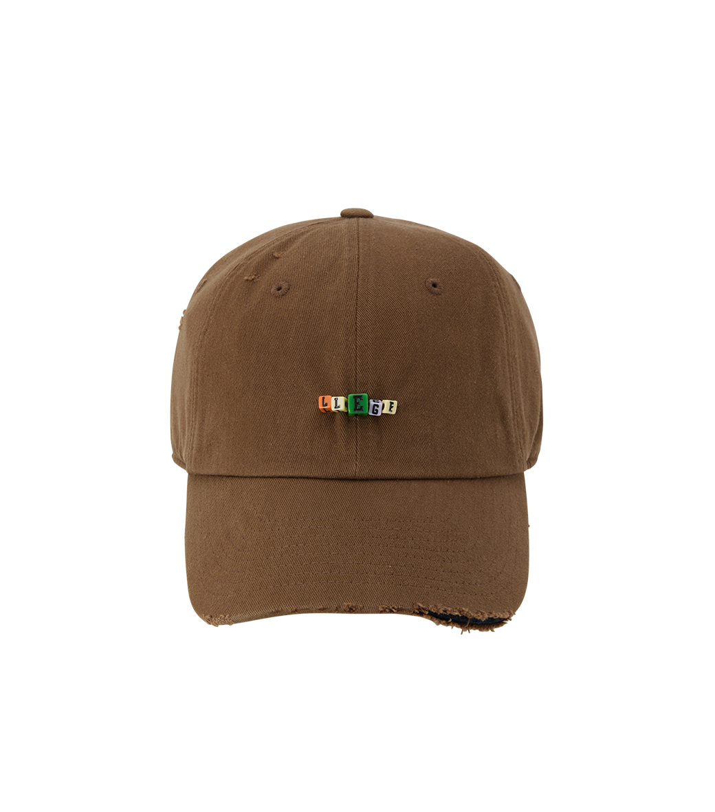 Llege - Cube Logo Destroyed Ball Cap (Brown) product image 1 | TRAB K-Fashion Australia