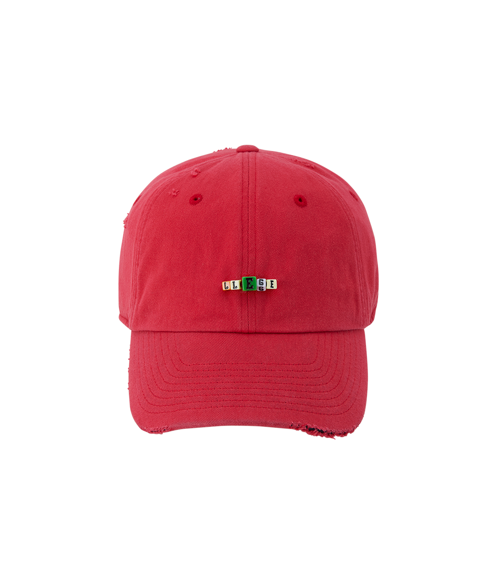 Llege - Cube Logo Destroyed Ball Cap (Red) product image 1 | TRAB K-Fashion Australia