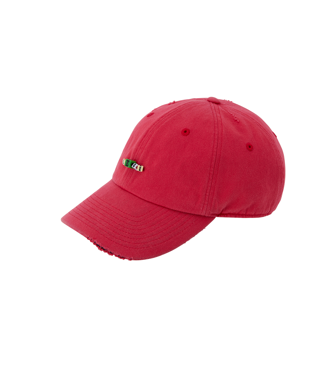 Llege - Cube Logo Destroyed Ball Cap (Red) product image 2 | TRAB K-Fashion Australia
