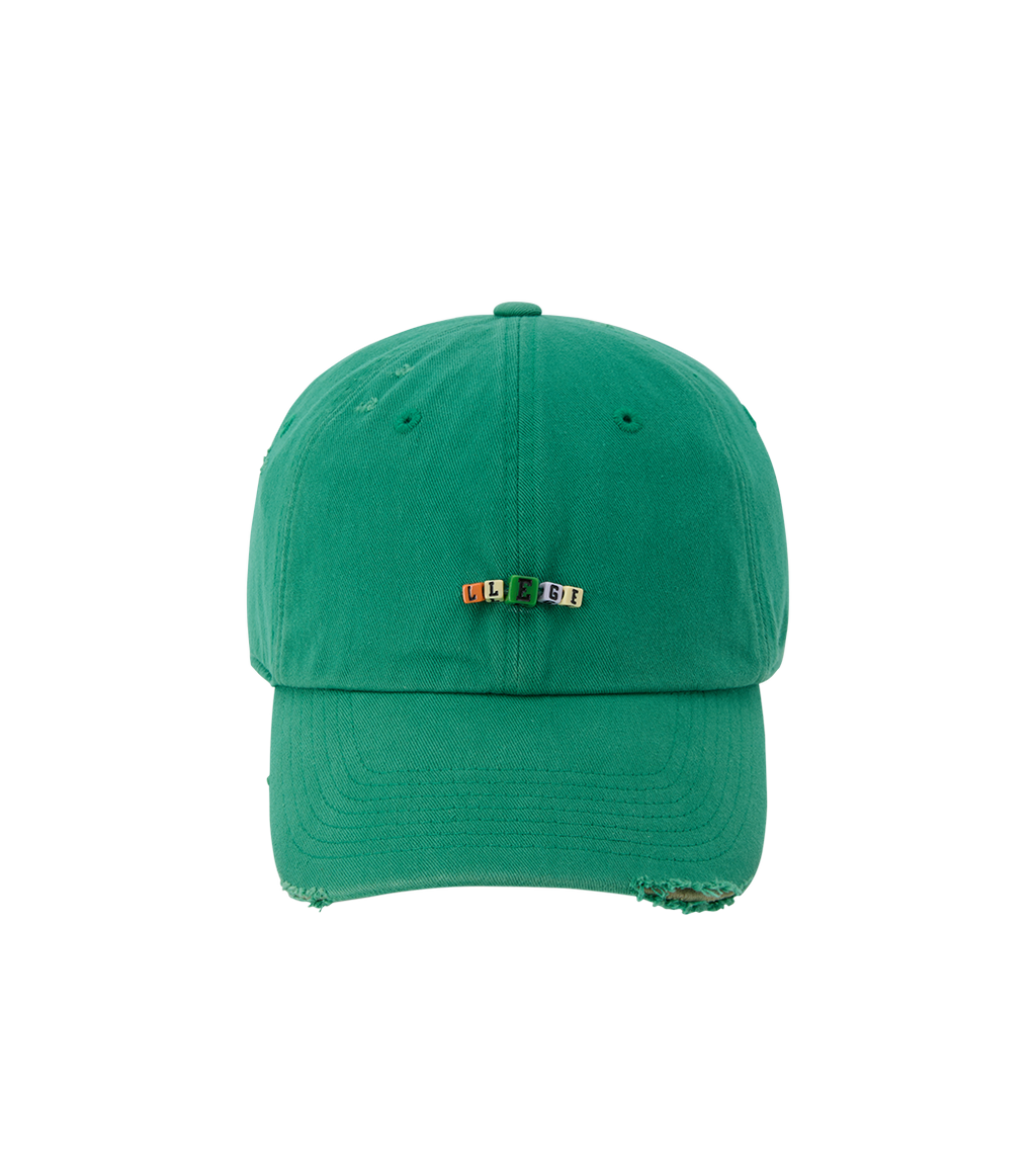 Llege - Cube Logo Destroyed Ball Cap (Green) product image 1 | TRAB K-Fashion Australia