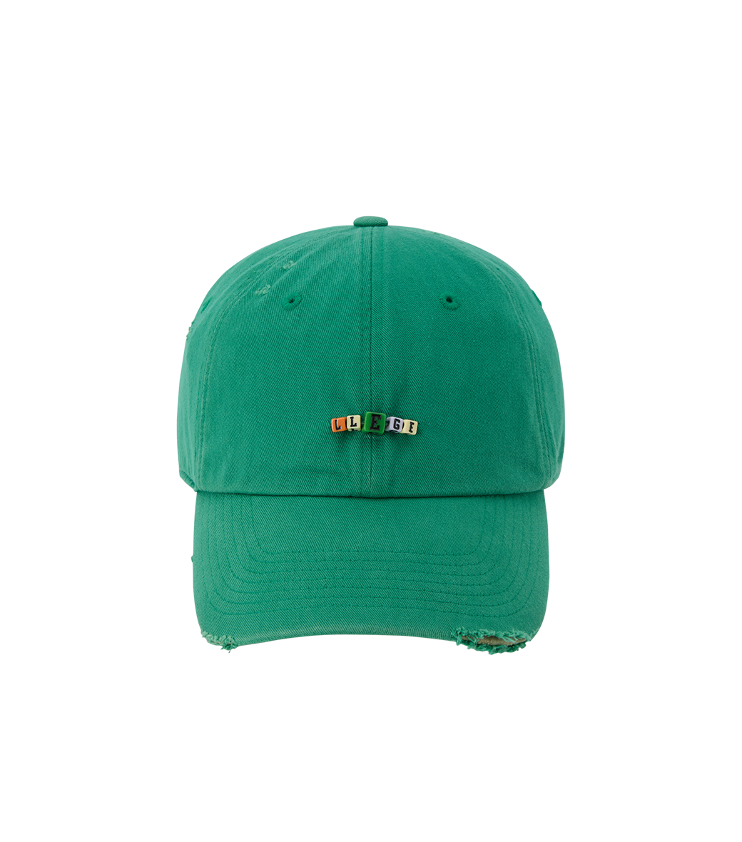 Llege - Cube Logo Destroyed Ball Cap (Green) product image 1 | TRAB K-Fashion Australia