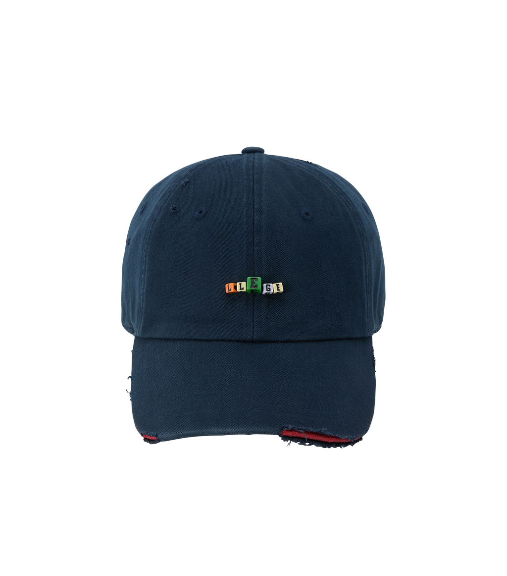 Llege - Cube Logo Destroyed Ball Cap (Navy) product image 1 | TRAB K-Fashion Australia