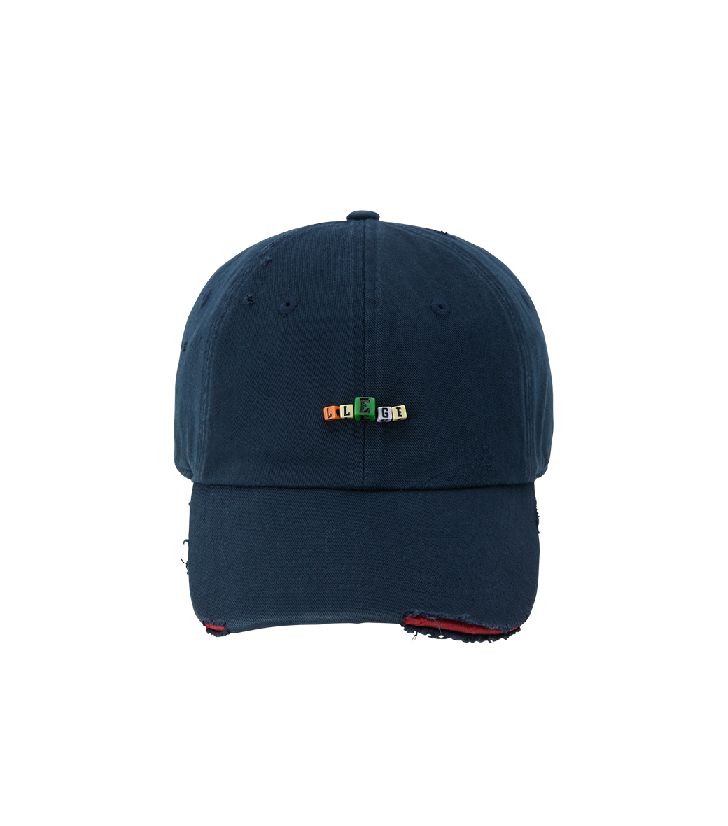 Llege - Cube Logo Destroyed Ball Cap (Navy) product image 1 | TRAB K-Fashion Australia