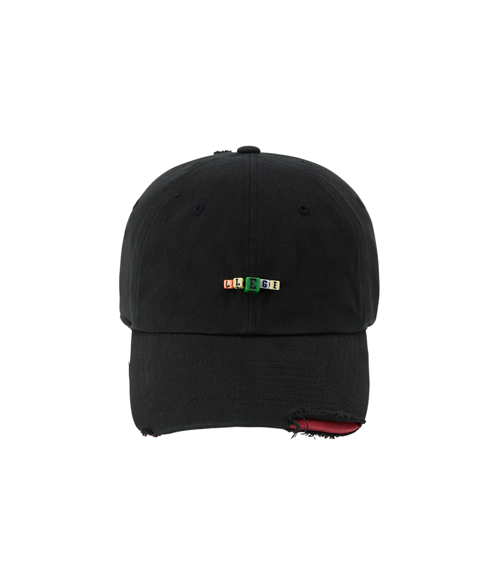 Llege - Cube Logo Destroyed Ball Cap (Black) product image 1 | TRAB K-Fashion Australia