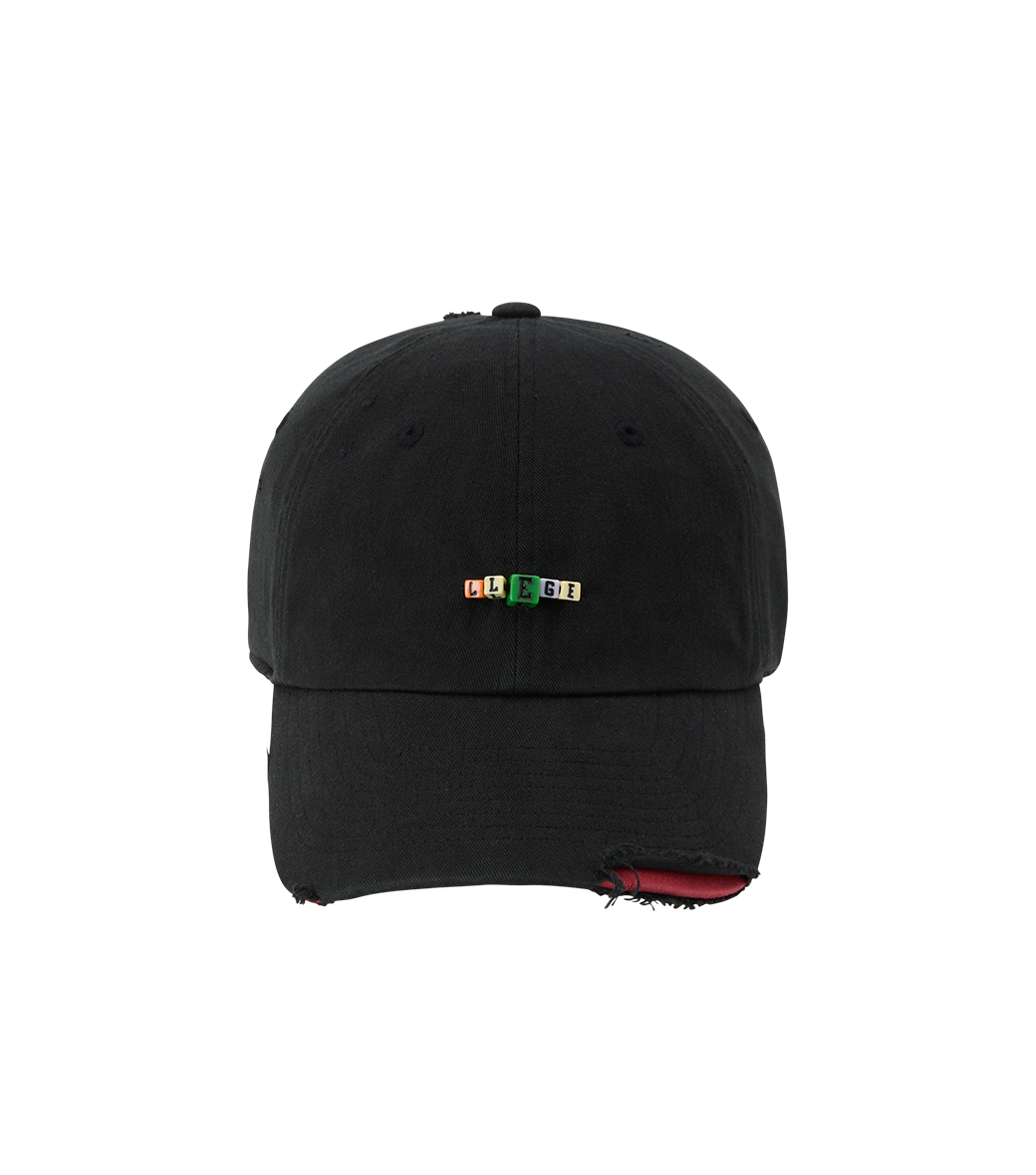 Llege - Cube Logo Destroyed Ball Cap (Black) product image 1 | TRAB K-Fashion Australia