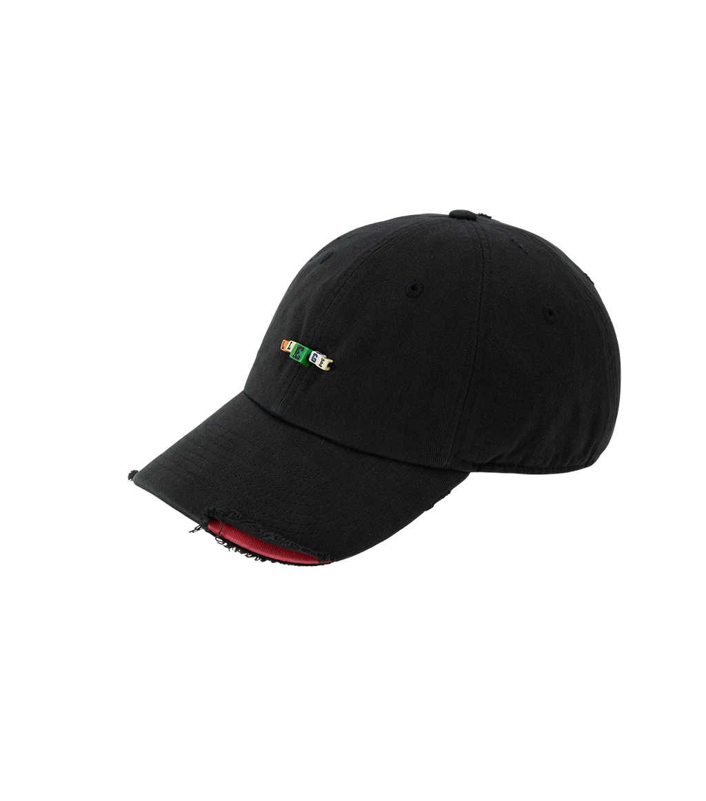 Llege - Cube Logo Destroyed Ball Cap (Black) product image 2 | TRAB K-Fashion Australia