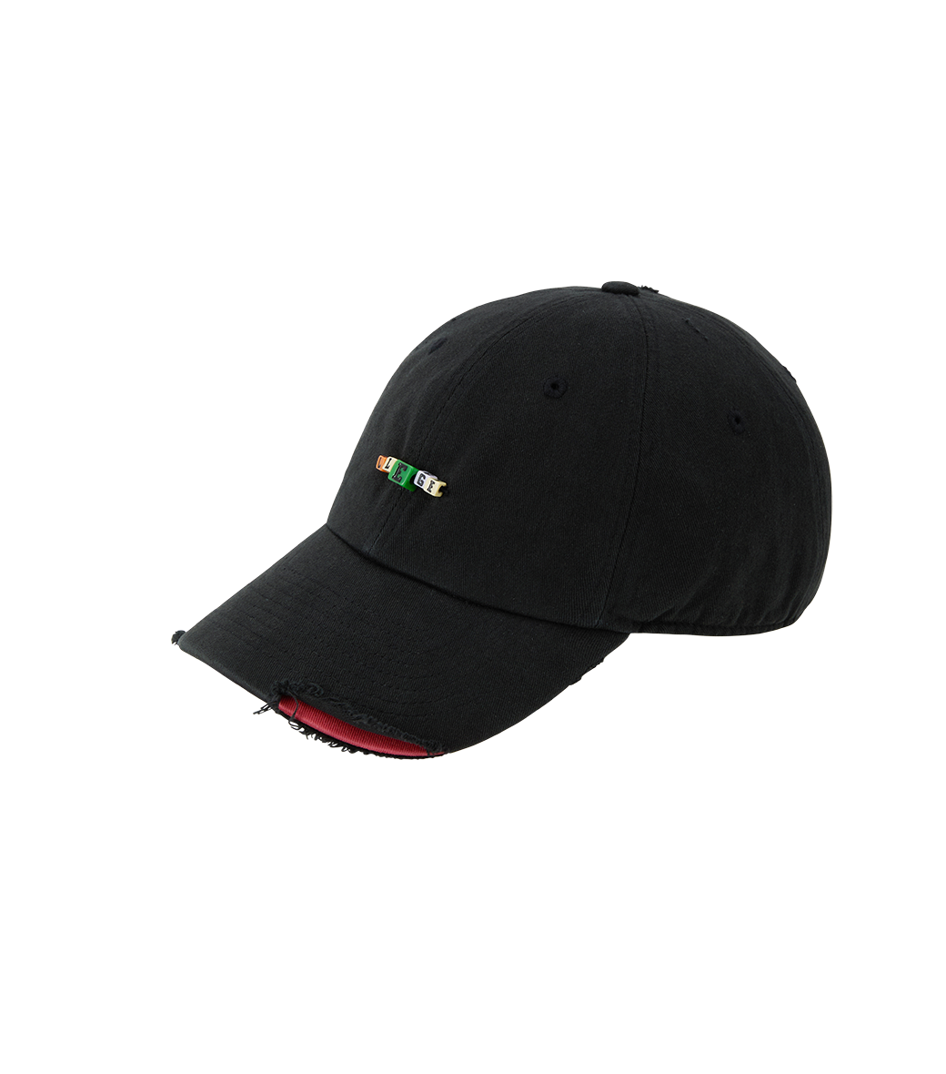 Llege - Cube Logo Destroyed Ball Cap (Black) product image 2 | TRAB K-Fashion Australia